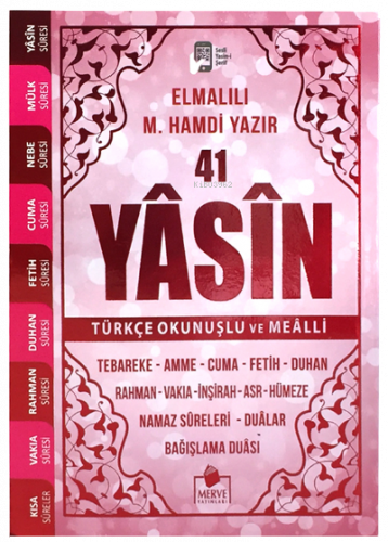 Yasini Şerif Pembe Renk Türkçe Okunuşlu ve Mealli - Çanta Boy