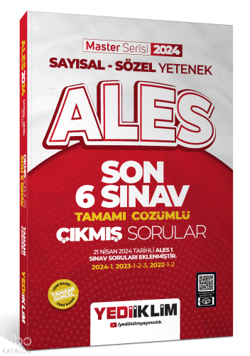 Yediiklim Yayıncılık ALES Sayısal - Sözel Yetenek Son 6 Sınav Tamamı Çözümlü Çıkmış Sorular
