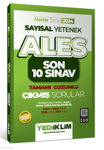 Yediiklim Yayıncılık ALES Sayısal Yetenek Son 10 Sınav Tamamı Çözümlü Çıkmış Sorular