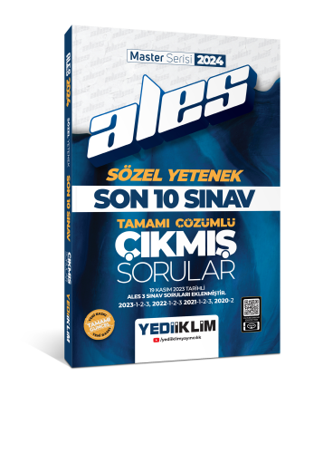 Yediiklim Yayıncılık ALES Sözel Yetenek Son 10 Sınav Tamamı Çözümlü Çıkmış Sorular