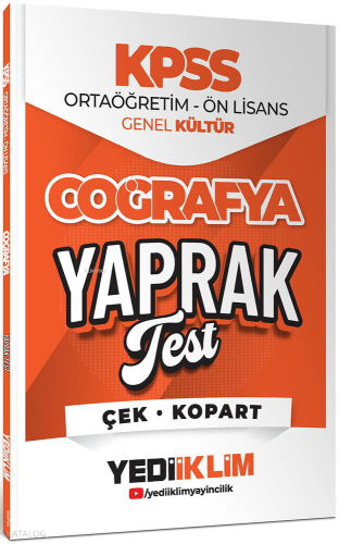 Yedi̇i̇kli̇m Yayınları 2026 Kpss Ortaöğreti̇m-Önli̇sans Coğrafya Çek Kopart Yaprak Test