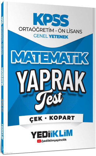 Yediiklim Yayınları 2026 Kpss Ortaöğreti̇m-Önli̇sans Matemati̇k Çek Ko