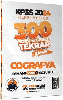 Yediiklim Yayınları KPSS Genel Kültür Coğrafya 300 Soruda Tamamı Video Çözümlü Genel Tekrar Kampı