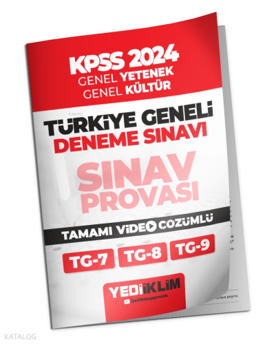 Yediiklim Yayınları KPSS Türkiye Geneli Lisans Gy-Gk ( 7-8-9 ) Deneme Sınavları Tamamı Video Çözümlü